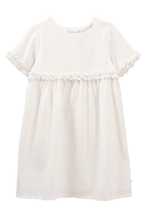 GIRL'S WHITE JACQUARD DRESS WITH GOLD STRIPES by IKKS