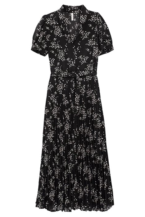 I.CODE BLACK FLORAL LEOPARD PRINT LONG DRESS by ICODE