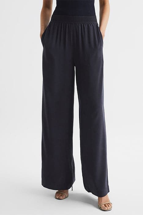 JEMMA-SILK TROUSER NAVY by Reiss