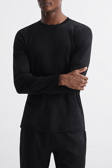 LIME -LS LOUNGE CREW SUPI BLACK by Reiss