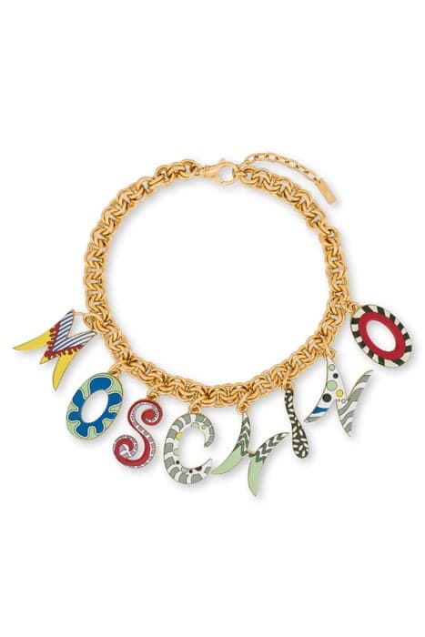 60'S LETTERING CHOKER NECKLACE MULTICOLOR by Moschino