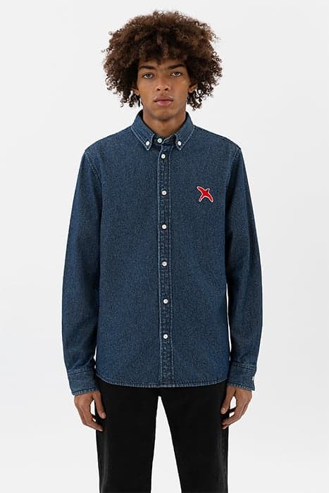 ROUGE BEE BIRD DENIM SHIRT MID BLUE by Axel Arigato