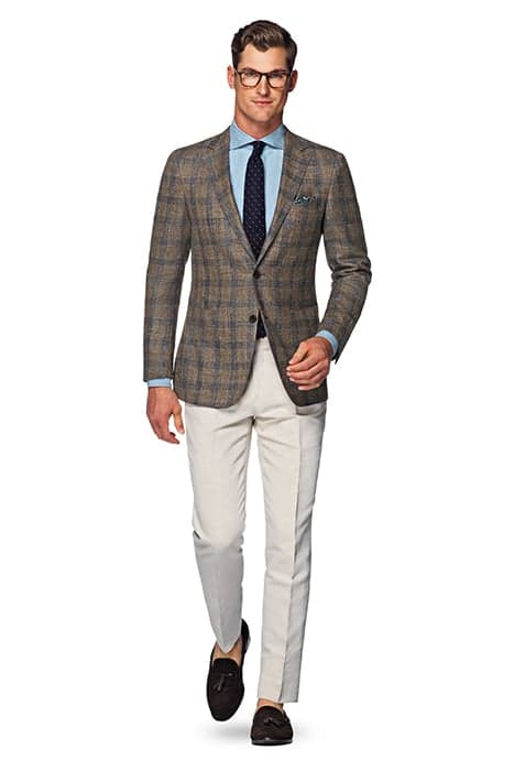 JACKET-BROWN-CHECK BROWN by Suitsupply