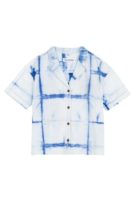 ATHALIE SHORT SLEEVE SHIBORI NATURAL INDIGO by Kings Of Indigo