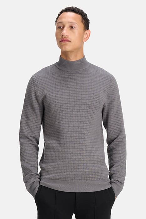 MA-HIGH NECK BRICK KNIT GREY by Shoeby