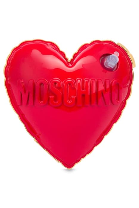 HEART BAG IN ENAMELLED BRASS RED by Moschino