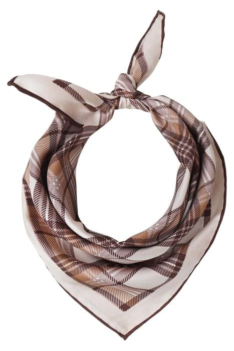 SILK SQUARED SCARF CHECKERED BROWN BROWN by Mucho Gusto