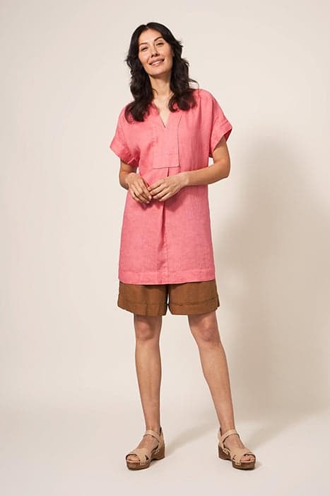 MARIANNE LINEN TUNIC MID RED by White Stuff