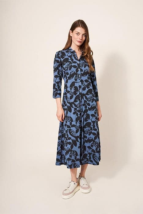 RUA JERSEY SHIRT DRESS BLUE PRINT by White Stuff