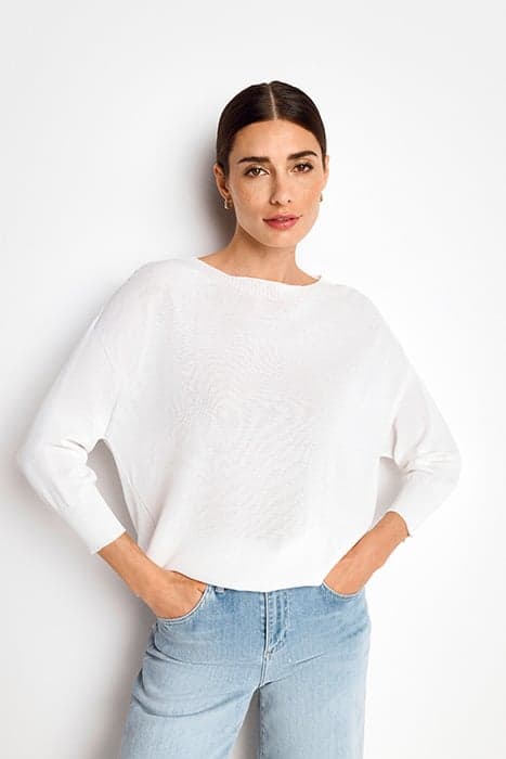 FINEGAUGE SEAMLESS PULLOVER RECYCLED WHISPER WHITE by Rich & Royal