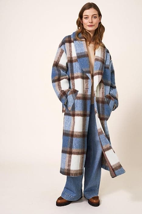 LARA CHECK COAT BLUE MULTI by White Stuff