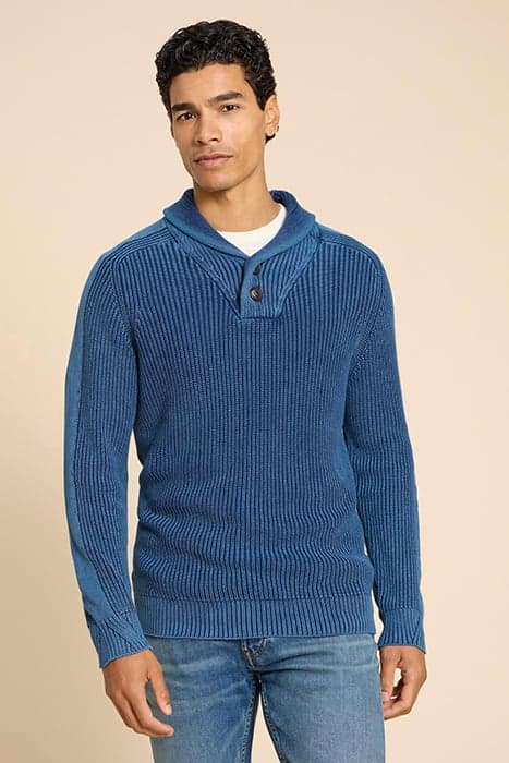 RIBBED SHAWL NECK JUMPER DARK NAVY by White Stuff