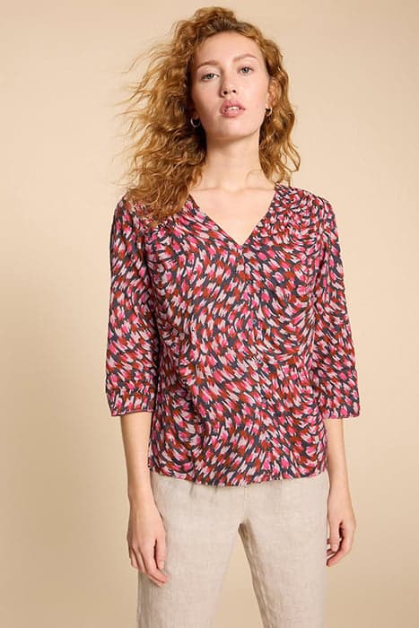 RAE ORGANIC COTTON TOP PINK PRINT by White Stuff