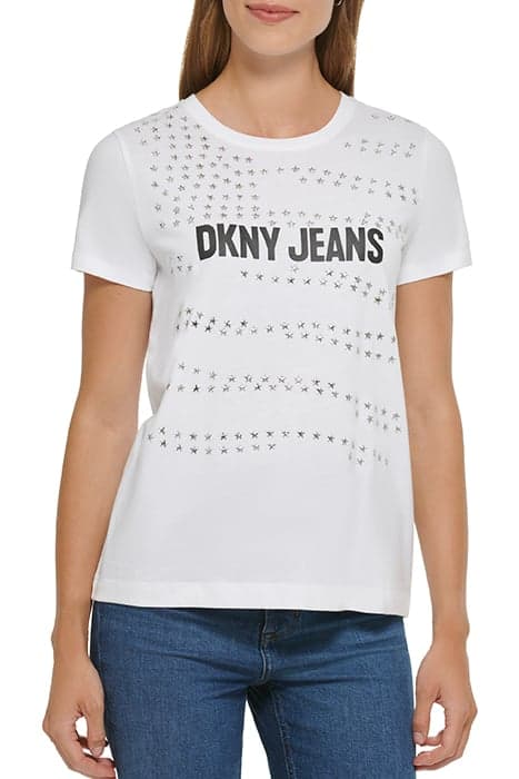 S/S CRW NK FRNT ALL WHITE by DKNY