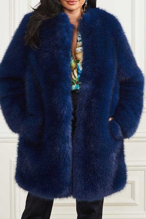 AMELIE FAUX FUR JACKET STILL NIGHT MULTI by Marciano by Guess