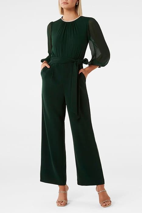 NATALYA LONG SLEEVE JUMPSUIT DARK GREEN by Forever New