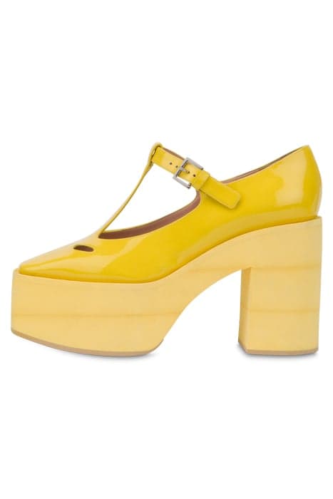 BABY MARY JANE IN PATENT LEATHER YELLOW by Moschino