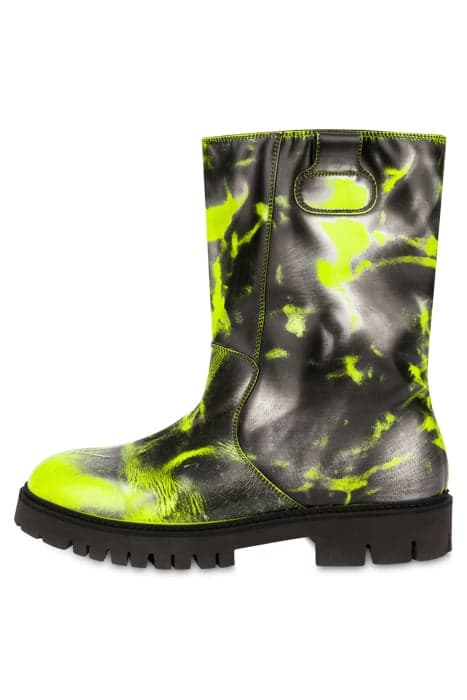 BOOTS IN ABRADED CALFSKIN YELLOW by Moschino