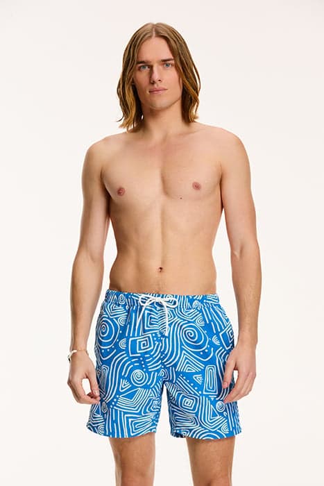 MEN SWIM SHORTS NICK LINES SKYDIVE BLUE by Shiwi