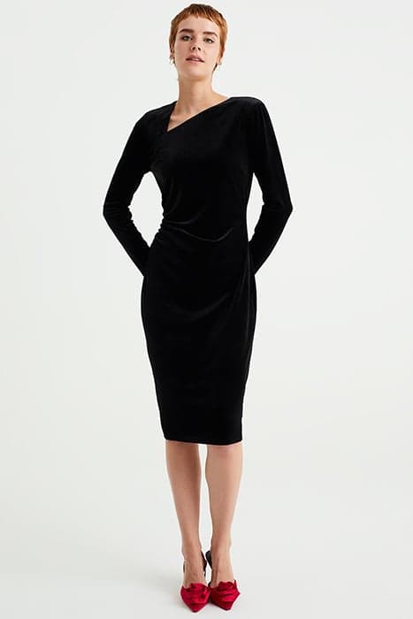 DRESS MID LENGTH BLACK by WE Fashion