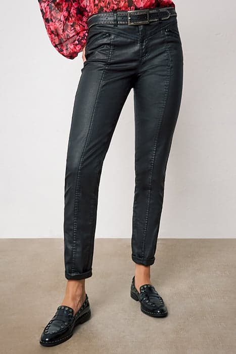 BLACK COATED MID-WAIST SCULPT-UP SLIM JEANS by IKKS