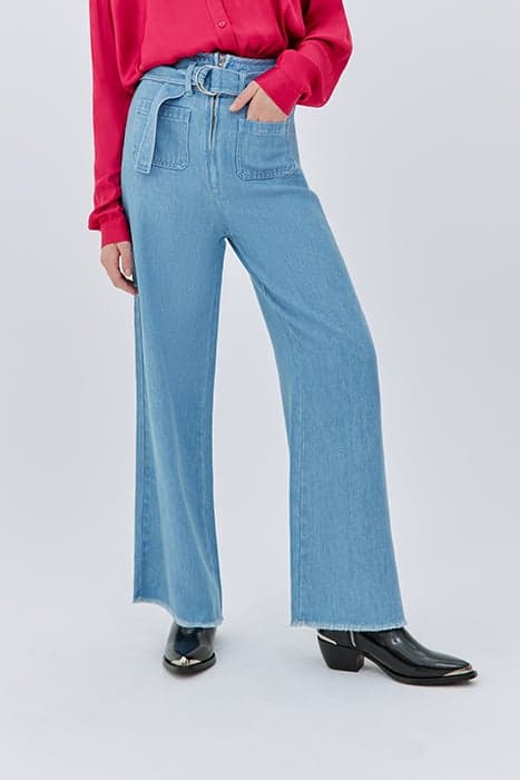 BELTED HIGH-WAIST WIDE-LEG JEANS by IKKS