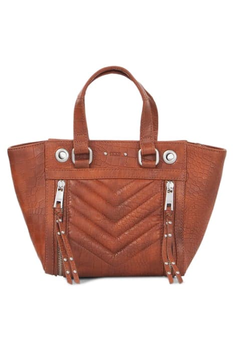 ORANGE CROC-EMBOSSED LEATHER 1440 SMALL TOTE BAG by IKKS