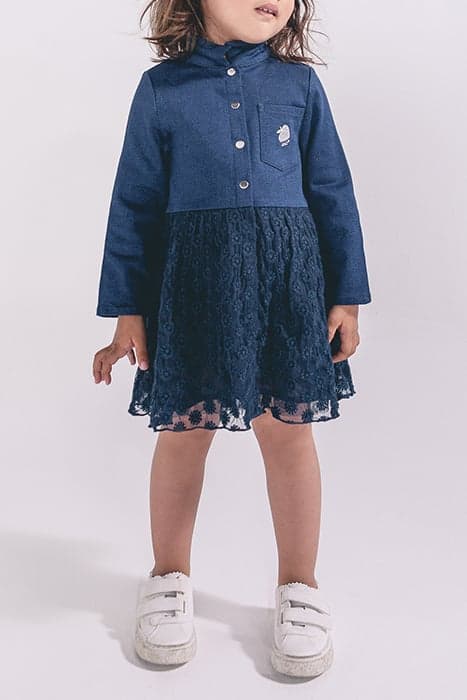 BABY GIRLS’ NAVY MIXED FABRIC TUTU DRESS by IKKS