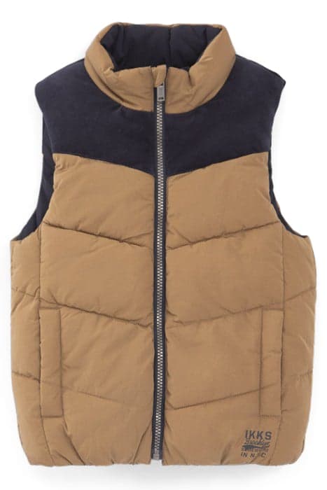 BOYS’ CAMEL AND NAVY REVERSIBLE BODYWARMER by IKKS