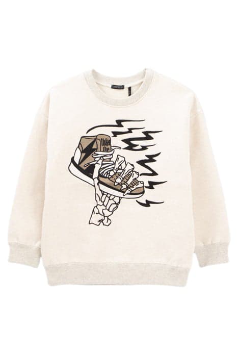 BOYS’ ECRU SWEATSHIRT WITH TRAINER-SKELETON XL EMBROIDERY by IKKS