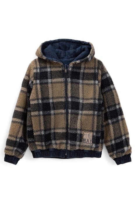 BOYS’ BLUE DENIM/CHECKED SHERPA REVERSIBLE JACKET by IKKS