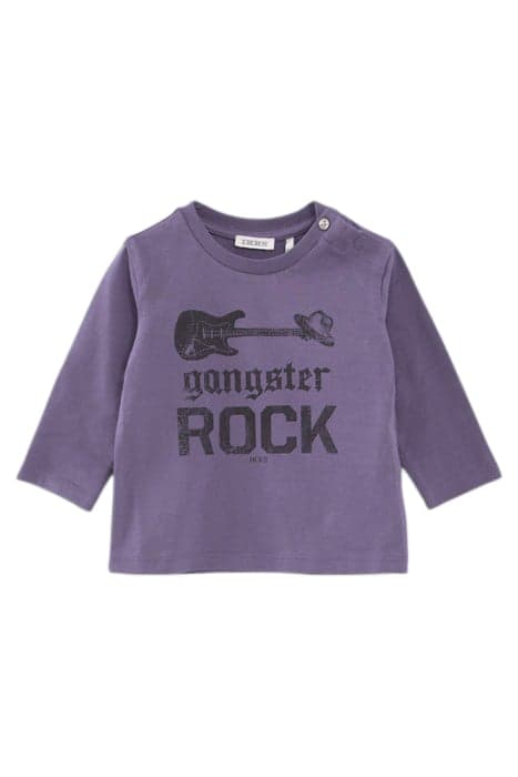 BABY BOYS’ VIOLET ORGANIC T-SHIRT, ROCK PRINT FRONT/BACK by IKKS