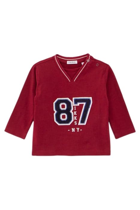 BABY BOYS’ RED BOUCLETTE XL LETTERS ORGANIC T-SHIRT by IKKS