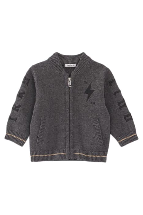 BABY BOYS’ GREY KNIT CARDIGAN WITH EMBROIDERED SLEEVES by IKKS