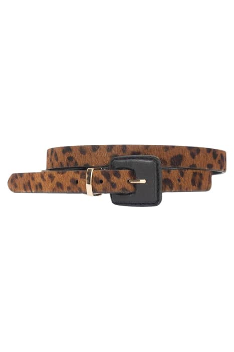 CHESTNUT LEOPARD PONY-STYLE LEATHER BELT by ICODE