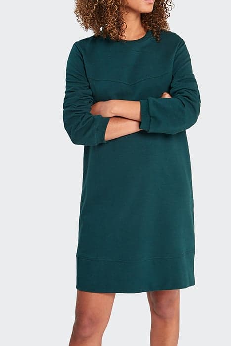 IMPERIAL GREEN SWEATSHIRT DRESS WITH SLOGAN ON BACK by ICODE