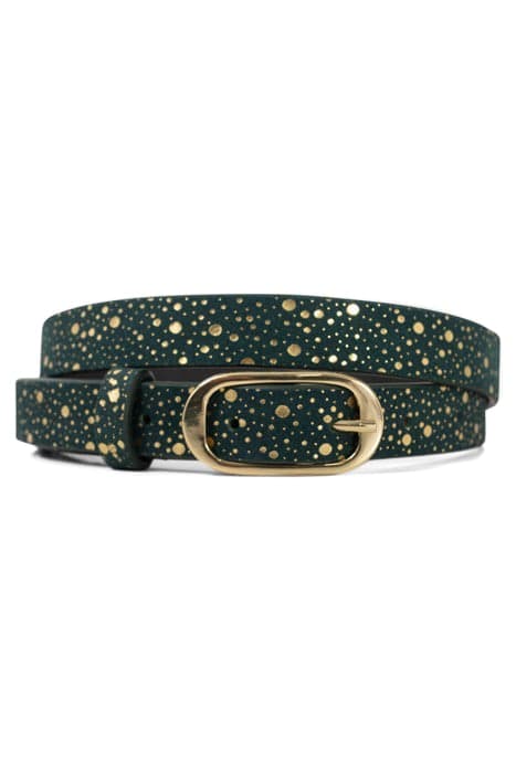 IMPERIAL GREEN SUEDE BELT WITH GOLD MOTIF by ICODE