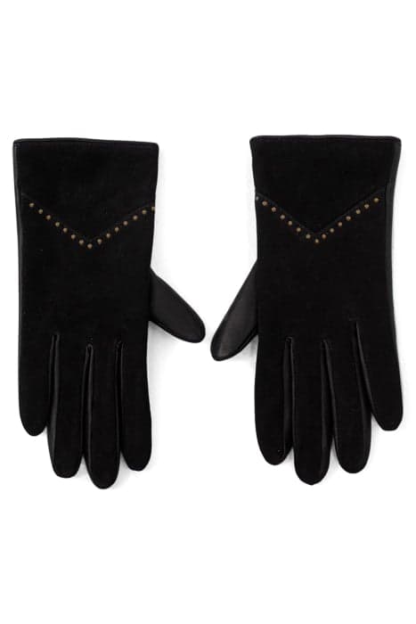 BLACK STUDDED LEATHER GLOVES by ICODE