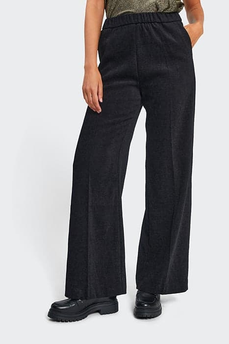 BLACK VELVET WIDE-LEG TROUSERS by ICODE