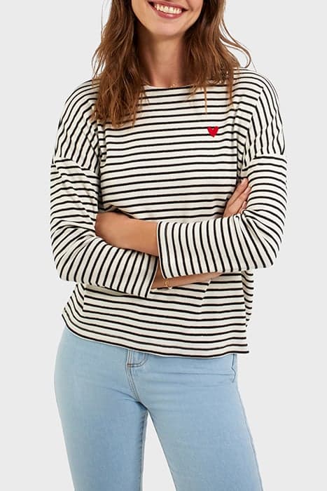 SAILOR T-SHIRT WITH STRIPES AND EMBROIDERED HEART by ICODE