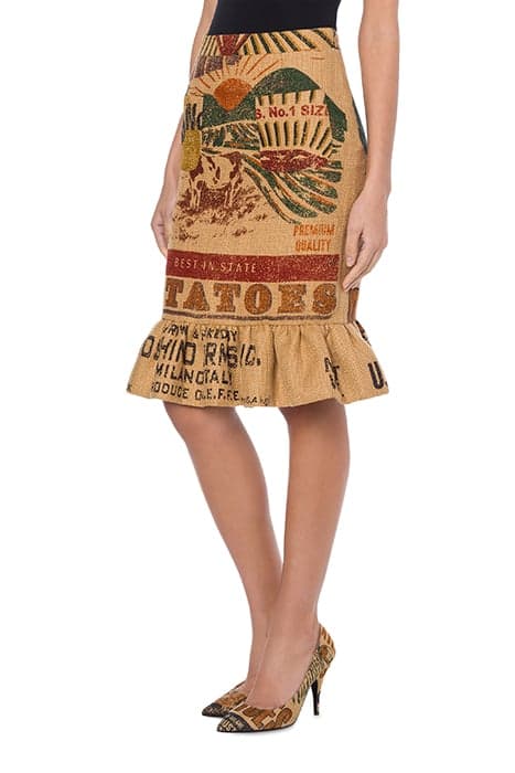 POTATO FIELD JUTE SKIRT BEIGE by Moschino