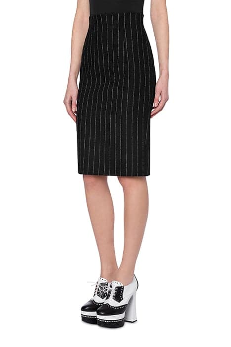 STRETCH PINSTRIPE SKIRT BLACK by Moschino