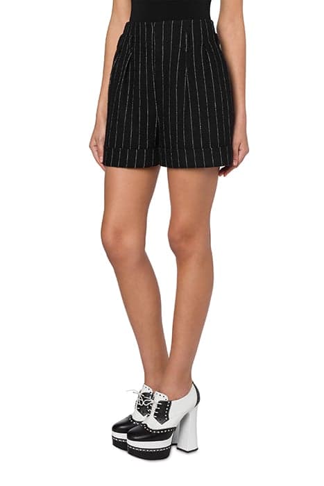 STRETCH PINSTRIPE SHORTS BLACK by Moschino