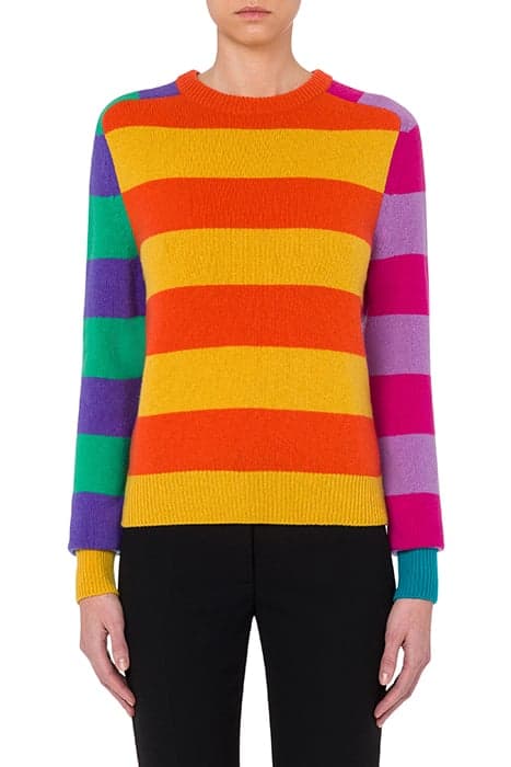 COLOR BLOCK REGENERATED CASHMERE SWEATER MULTICOLOR by Moschino