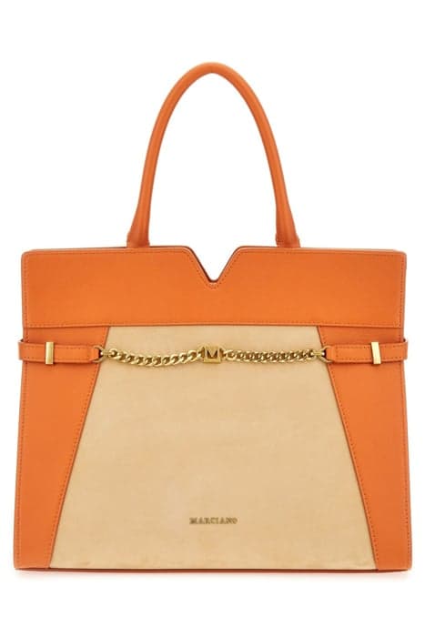 MEDIUM SATCHEL CONTR SUPERLATIVE ORANGE by Marciano by Guess