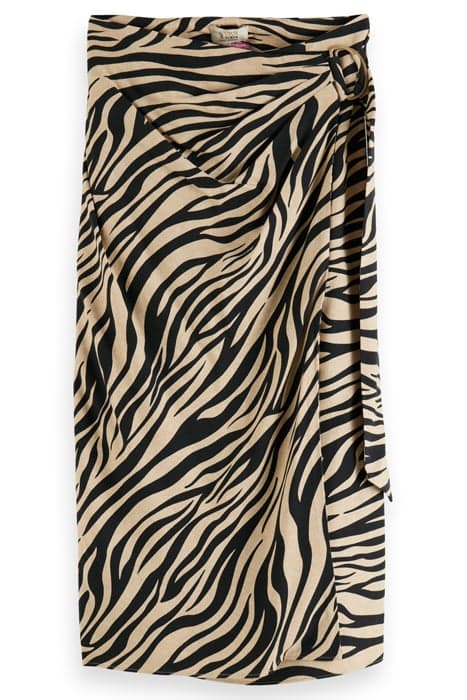 HIGH RISE WRAP MIDI SKIRT TIGER by Scotch & Soda