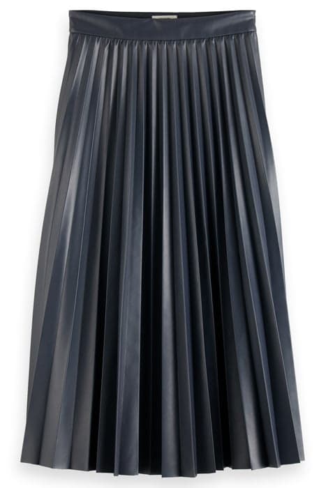 FAUX LEATHER PLEATED HIGH RISE MIDI SKIRT NIGHT by Scotch & Soda