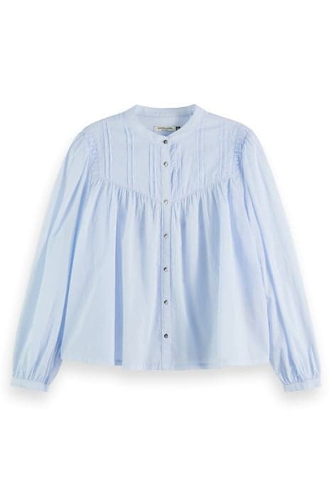 SHIRT WITH PIN TUCK YOKE AND GATHERING SHIRT BLUE by Scotch & Soda