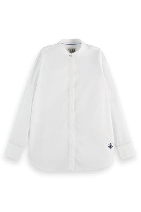 COLLARLESS RELAXED FIT SHIRT WHITE by Scotch & Soda