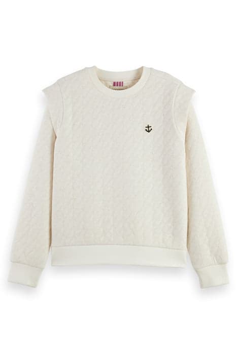 BONDED ROPE PATTERN SWEATSHIRT SOFT ICE MELANGE by Scotch & Soda